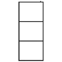 Inloopdouchewand transparant 90x195 cm ESG-glas zwart 3
