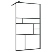 Inloopdouchewand 90x195 cm ESG-glas transparant en zwart 2