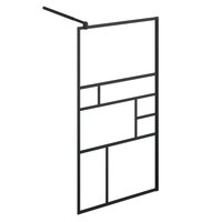Inloopdouchewand 90x195 cm ESG-glas transparant en zwart 4