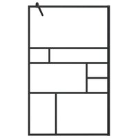 Inloopdouchewand 100x195 cm ESG-glas transparant en zwart 3