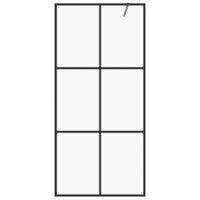 Inloopdouchewand 90x195 cm ESG-glas transparant en zwart 3