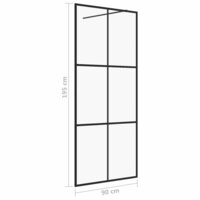 Inloopdouchewand 90x195 cm ESG-glas transparant en zwart 5