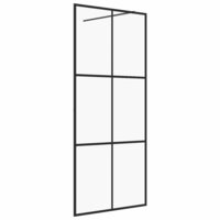 Inloopdouchewand 100x195 cm ESG-glas transparant en zwart 2