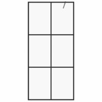 Inloopdouchewand 100x195 cm ESG-glas transparant en zwart 3