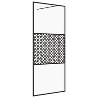 Inloopdouchewand 90x195 cm ESG-glas transparant en zwart 2