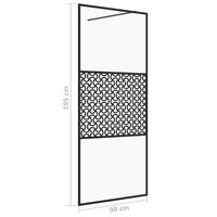 Inloopdouchewand 90x195 cm ESG-glas transparant en zwart 5
