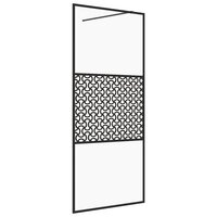 Inloopdouchewand 100x195 cm ESG-glas transparant en zwart 2