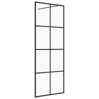 Inloopdouchewand 80x195 cm ESG-glas transparant en zwart 2
