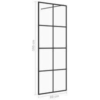 Inloopdouchewand 80x195 cm ESG-glas transparant en zwart 5