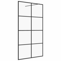 Inloopdouchewand 90x195 cm ESG-glas transparant en zwart 2