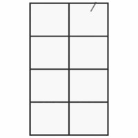Inloopdouchewand 90x195 cm ESG-glas transparant en zwart 3