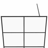 Inloopdouchewand 90x195 cm ESG-glas transparant en zwart 4