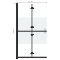 Inloopdouchewand inklapbaar 80x190 cm ESG-glas halfmat 7