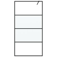 Inloopdouchewand 100x195 cm halfmat ESG-glas zwart 3