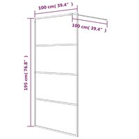 Inloopdouchewand 100x195 cm halfmat ESG-glas zwart 7