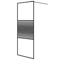 Inloopdouchewand 80x195 cm transparant ESG-glas zwart 2
