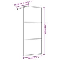 Inloopdouchewand transparant 90x195 cm ESG-glas goudkleurig 7