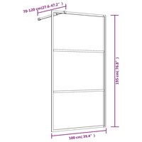 Inloopdouchewand transparant 100x195 cm ESG-glas goudkleurig 7