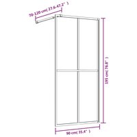 Inloopdouchewand transparant 90x195 cm ESG-glas goudkleurig 7