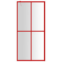 Inloopdouchewand transparant 100x195 cm ESG-glas rood 3