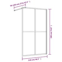 Inloopdouchewand transparant 118x195 cm ESG-glas goudkleurig 7