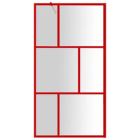 Inloopdouchewand transparant 100x195 cm ESG-glas rood 3