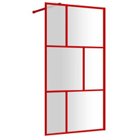 Inloopdouchewand transparant 115x195 cm ESG-glas rood 2