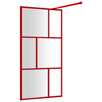 Inloopdouchewand transparant 115x195 cm ESG-glas rood 5