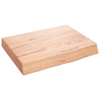 Wastafelblad 40x30x(2-6) cm behandeld massief hout lichtbruin 2