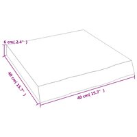 Wastafelblad 40x40x(2-6) cm behandeld massief hout donkerbruin 8