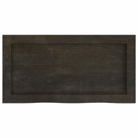 Wastafelblad 60x30x(2-4) cm behandeld massief hout donkerbruin 4