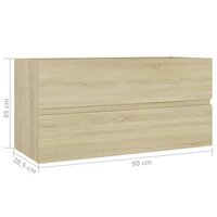 Wastafelkast 90x38,5x45 cm bewerkt hout sonoma eikenkleurig 7