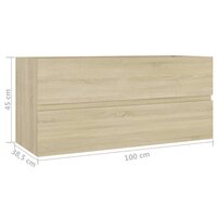 Wastafelkast 100x38,5x45 cm bewerkt hout sonoma eikenkleurig 7