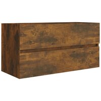 Wastafelkast 90x38,5x45 cm bewerkt hout gerookt eikenkleurig 2
