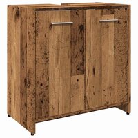 Wastafelkast 60x33x60 cm bewerkt hout oud houtkleurig 2