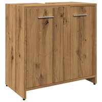 Wastafelkast 60x33x60 cm bewerkt hout artisanaal eikenkleurig 2