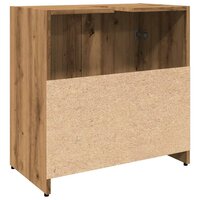 Wastafelkast 60x33x60 cm bewerkt hout artisanaal eikenkleurig 8