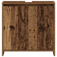 Wastafelkast 60x33x60 cm bewerkt hout oud houtkleurig 5