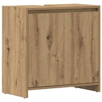 Wastafelkast 60x33x60 cm bewerkt hout artisanaal eikenkleurig 2
