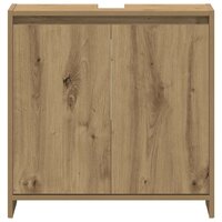 Wastafelkast 60x33x60 cm bewerkt hout artisanaal eikenkleurig 5