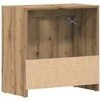 Wastafelkast 60x33x60 cm bewerkt hout artisanaal eikenkleurig 8