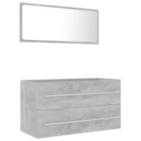 2-delige Badkamermeubelset spaanplaat betongrijs  2