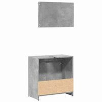 2-delige Badkamermeubelset bewerkt hout betongrijs 6