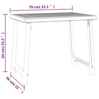Campingtafel hout-look 79x56x64 cm PP wit 6