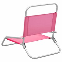 Strandstoelen 2 st inklapbaar stof roze 4