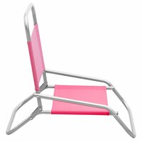 Strandstoelen 2 st inklapbaar stof roze 5