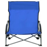 Strandstoelen 2 st inklapbaar stof blauw 3