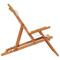 Strandstoelen 2 st inklapbaar stof cr&egrave;mekleurig 5