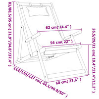 Strandstoelen 2 st inklapbaar stof zwart 9