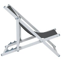 Strandstoelen inklapbaar 2 st aluminium en textileen grijs 5